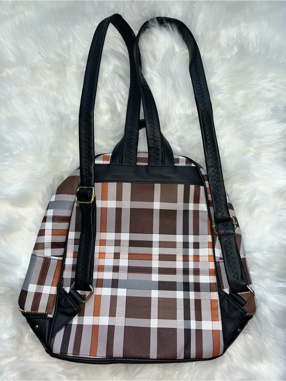 Gloria Goelia Plaid Stud-Accent Women's Backpack